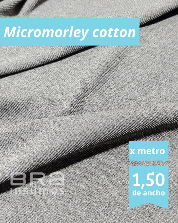 Producto - Micromorley cotton 1,5 m de Ancho - Gris melange (x Metro) - 0