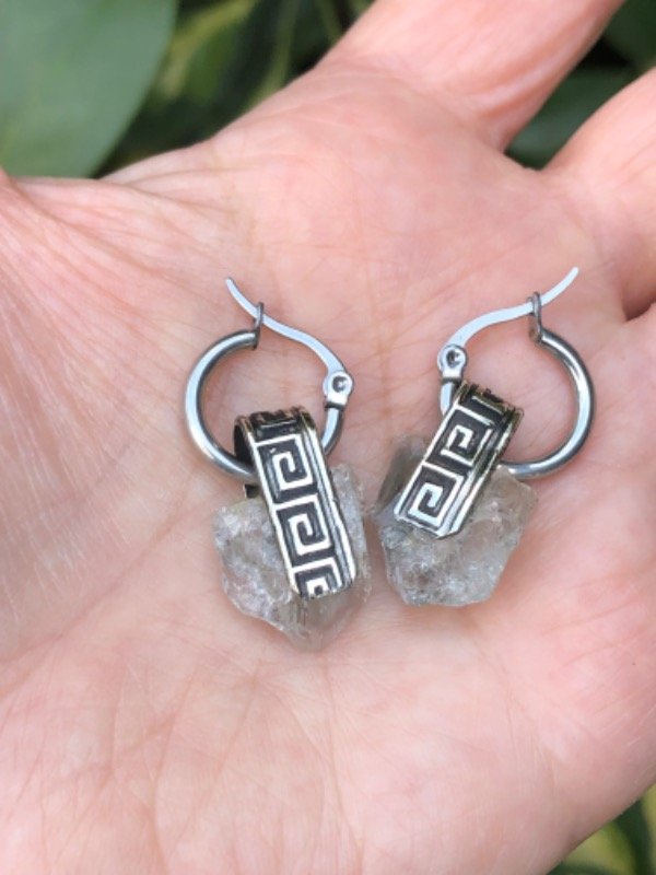 Producto - Aros con piedra de engarce lineal