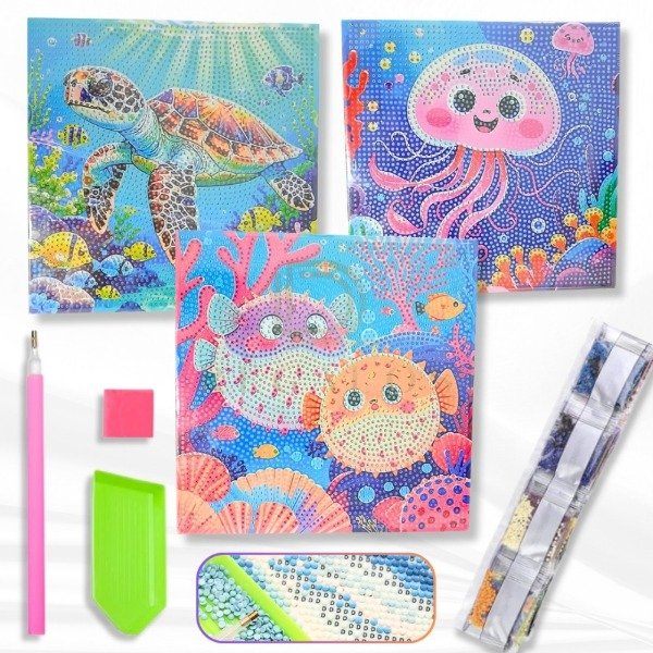 Producto - Kit Bastidor Diamond Painting Animales De Pintura C/ Diamantes Infantil 20x20