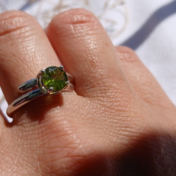 Producto - Anillo Plata 925 Peridoto Ajustable - 4