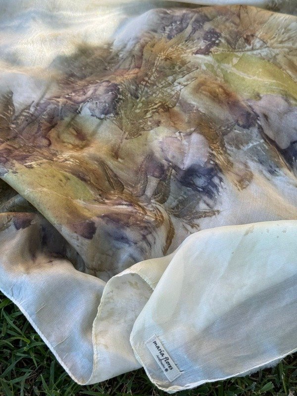 Producto - Pañuelo gatito ECOPRINT Seda Natural PURPLE