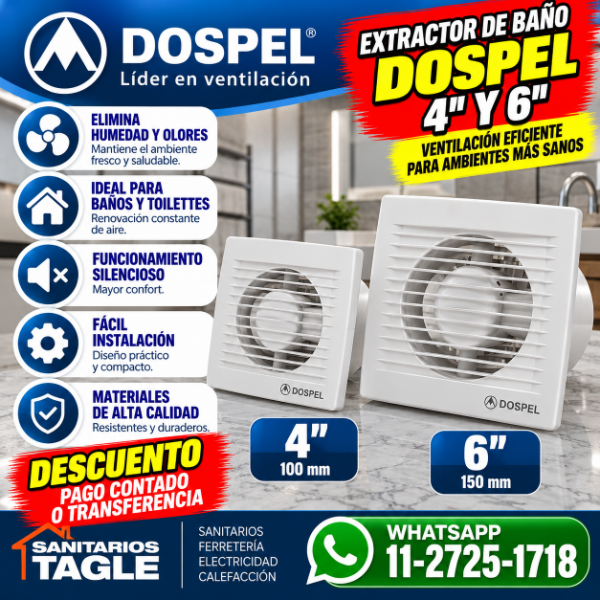 Producto - Extractor De Aire Para Baño 4 Pulgadas Blanco.