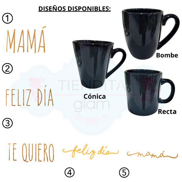 Producto - TAZAS NEGRAS DECO DÍA DE LA MADRE - 0