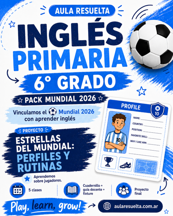 Producto - Inglés primaria 6to grado y el Mundial de Fútbol