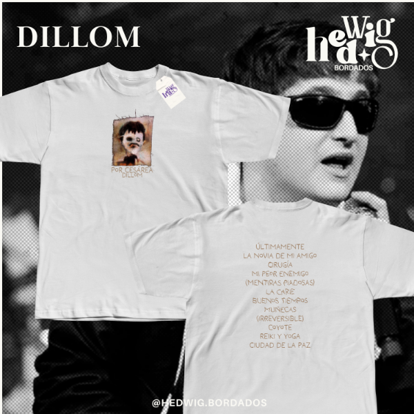 Producto - Remera Por Cesarea + Tracklist DILLOM (doble estampa) - DTF