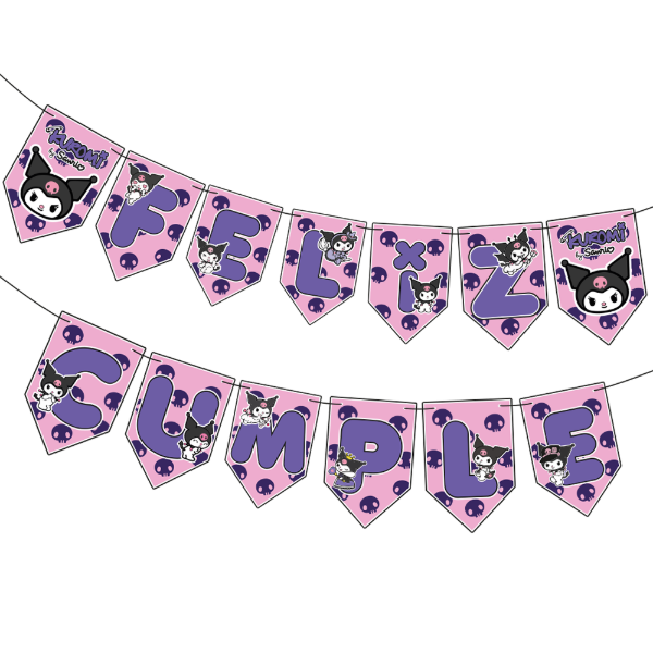 Producto - Banderin Guirnalda Cotillon Feliz Cumple Kuromi jgo 2