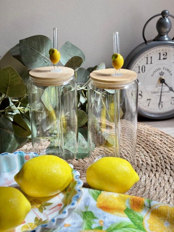 Producto - Vaso con tapa y sorbete Lemon