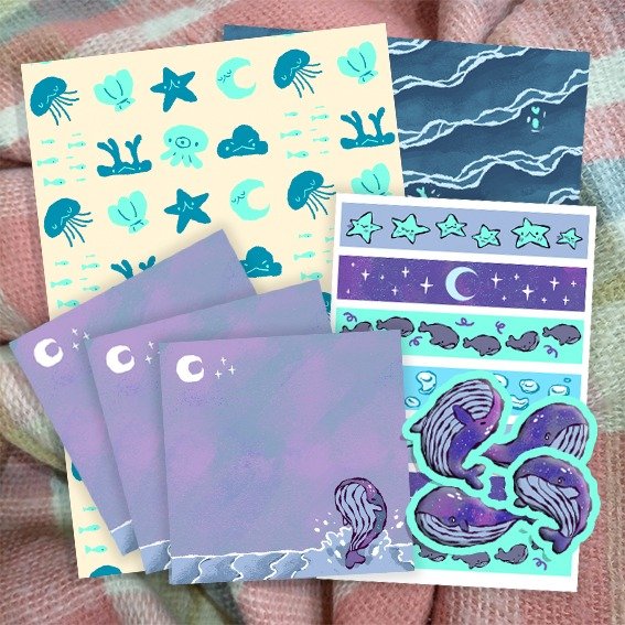 Producto - kit de scrap "ballenitas"