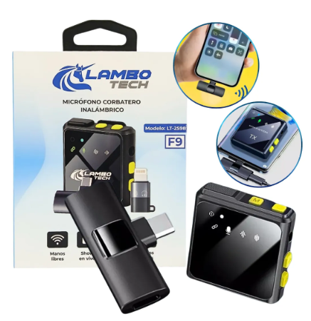 Producto - Microfono Lavalier Corbatero Inalambrico Portatil Lambotech Negro