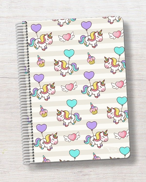 Producto - Cuaderno A4 tapa rígida plástica 100h dis. dulces unicornios