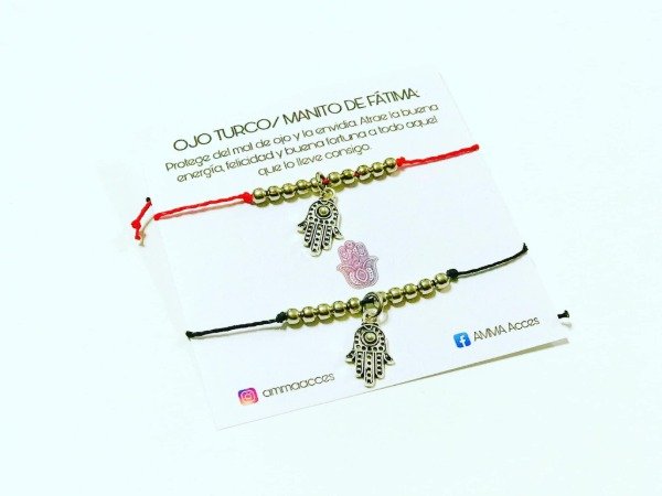 Producto - Pack x 2 unidades de PULSERAS PROTECTORAS MANO DE HAMSA