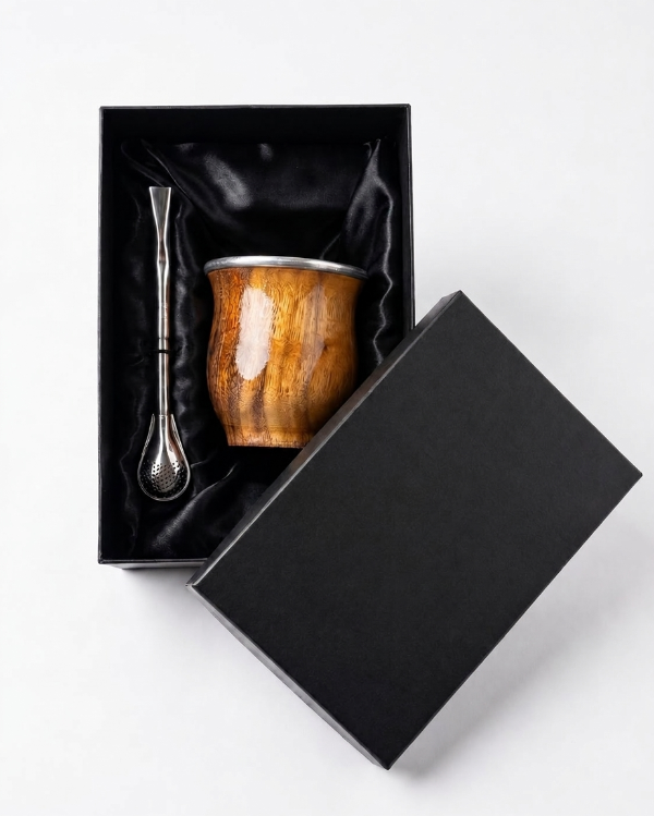 Producto - Combo Camionero de Madera con Bombilla Pico de Loro y Caja de Regalo