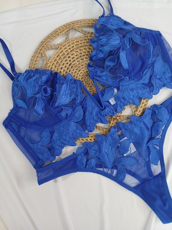 Producto - Conjunto bordado azul T.90