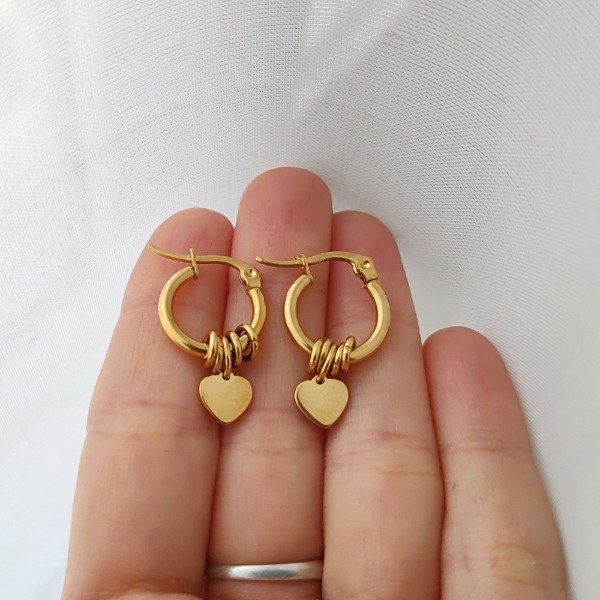 Producto - Argollitas Corazón con Arandelas AD