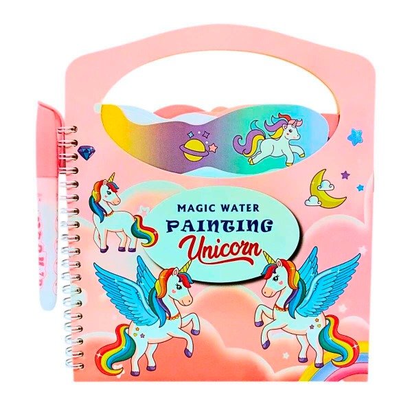 Producto - Libro magico Magic Water Unicornio c/marcador recargable - 6 hojas