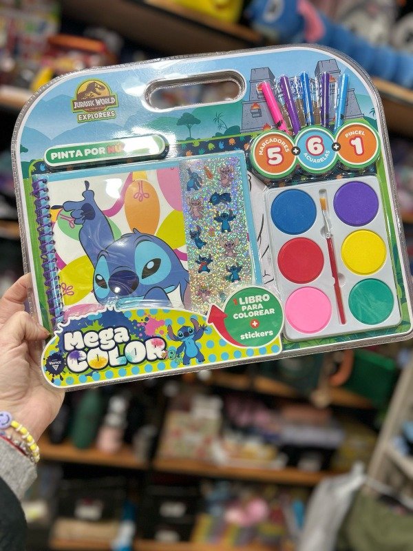 Producto - Blister acuarela con librito Stitch para colorear