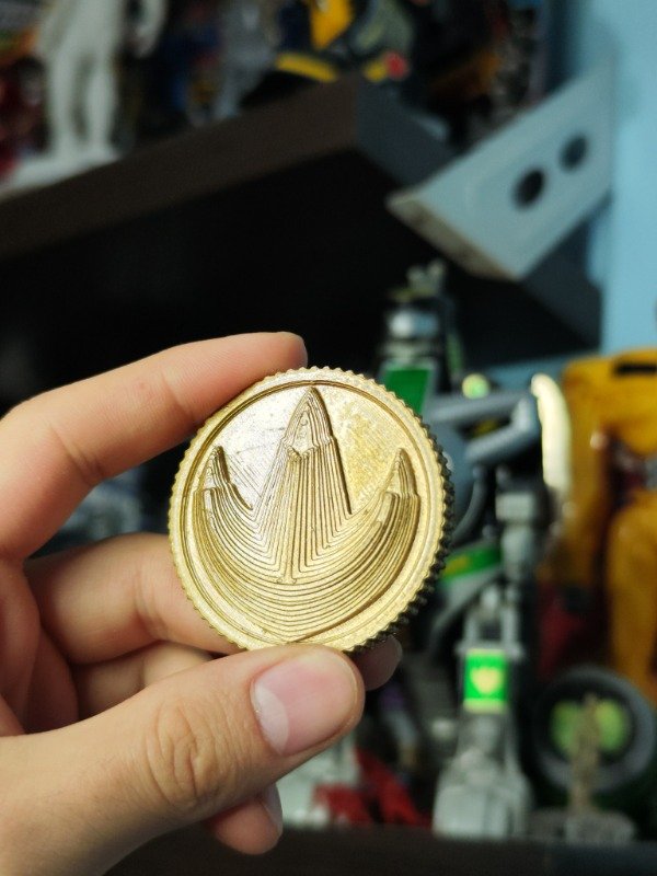Producto - Iman 3D Premium / Power Coin Zyuranger Mighy Morphin Green 5 cm Oro - 1