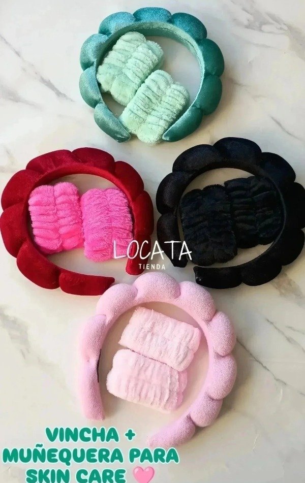 Producto - SET DE VINCHA Y MUÑEQUERA PARA MAQUILLAJE/ SKINCARE