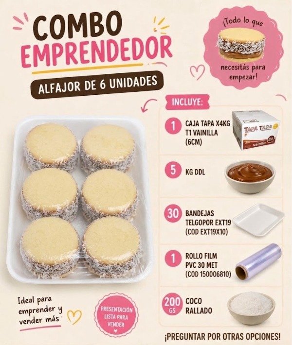 Producto - COMBO ALFAJOR (((CON BANDEJA TELGOPOR Y FILM)))
