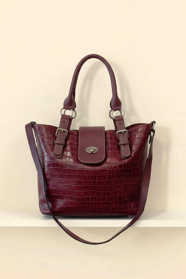 Producto - Cartera Tote Croco Cherry
