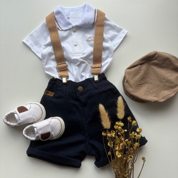 Producto - Bermuda de gabardina color AZUL línea bebés - 1