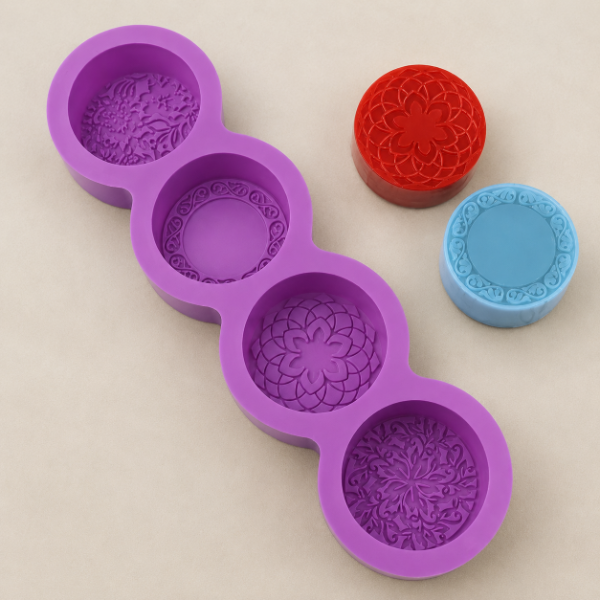 Producto - MOLDE PARA JABONES REDONDO CON RELIEVE -18W5-