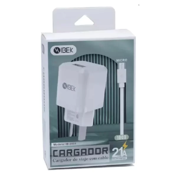 Producto - CARGADOR IBEK 2,1A MICRO V8