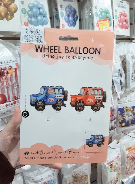 Producto - Globo Metalizado con Ruedas 24" Auto Rojo