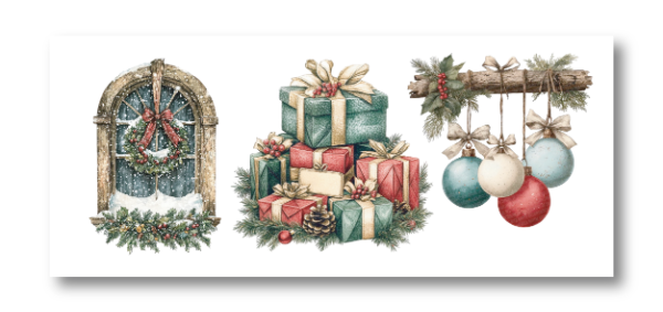 Producto - DTF TEXTIL 20x8cm - VENTANA NAVIDEÑA