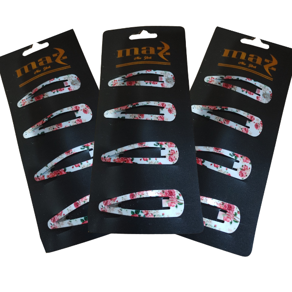 Producto - Hebillas De Pelo Tic Tac Mediana estampado floral Pack X 4 - 1