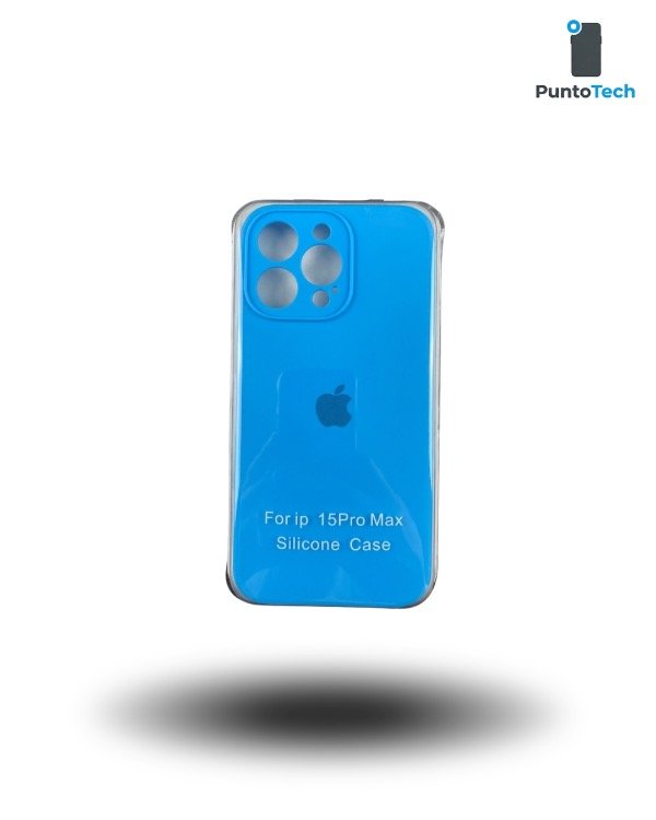 Producto - Silicon case iPhone 15 pro Max celeste