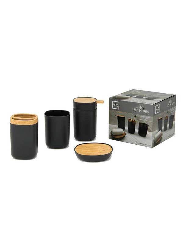 Producto - SET DE BANO X4 PCS BA1051 COLOR NEGRO