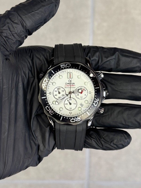 Producto - OMEGA SEAMASTER SILICONA NEGRO BLANCO (calidad AA+)
