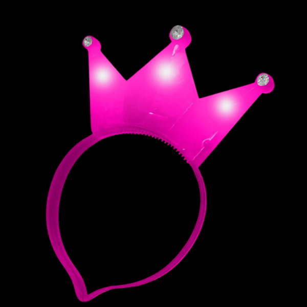 Producto - Vincha corona reina rosa con luz - 1