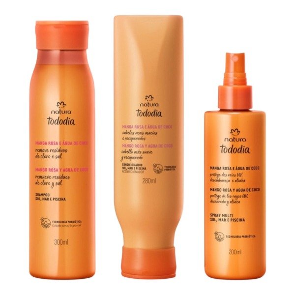 Producto - Mango Rosa y Agua de Coco - Combo Cabello X3