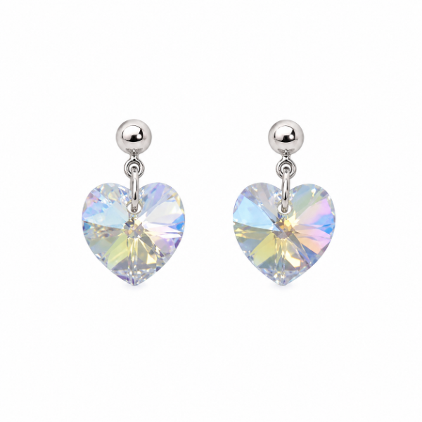 Producto - Aros Crystals Elements Corazon Colgante 10mm Aurora Boreal