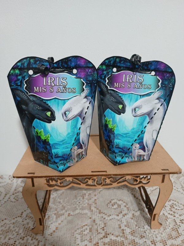 Producto - Bolsa como entrenar a tu dragón chimuelo hexagonal corazon