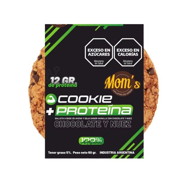 Producto - Galletitas Moms Cookie Protreina sabor Chocolate y Nuez