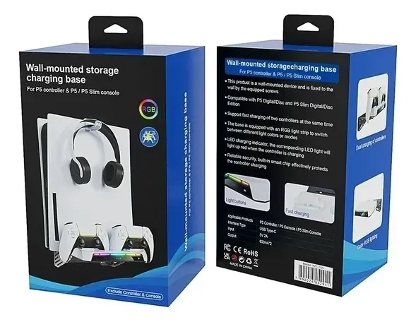 Producto - SOPORTE PARED CONSOLA PLAYSTATION PS5 FAT C/ TORNILLOS + TARUGOS