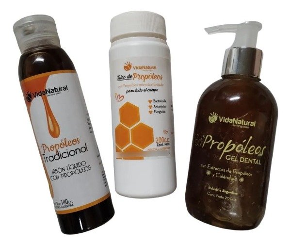 Producto - Higiene Personal Set Con Propóleos Jabón,talco Y Gel Dental TOTALMENTE NATURAL