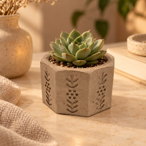 Producto - Maceta Boho calada concreto - 0
