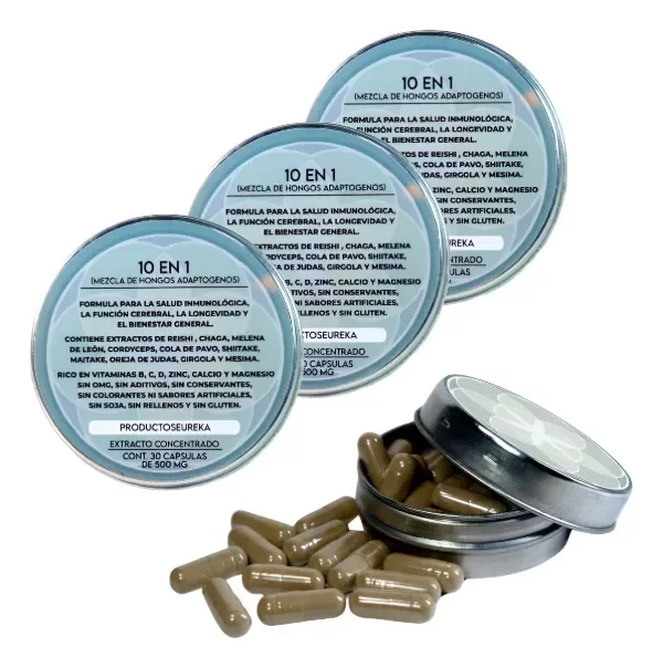 Producto - Pack X 3 Complejo De Extractos De 10 Hongos Adaptogenos Cápsulas