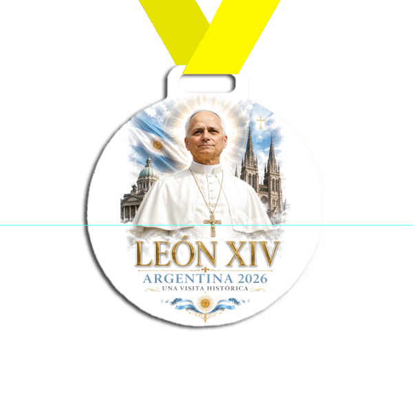 Producto - Medalla Plastica Personalizada visita Papa León XIV #10 - 3