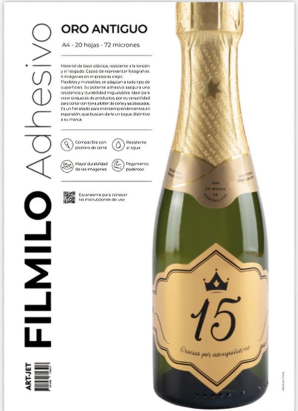 Producto - Filmilo Adhesivo - Oro Antiguo - 20 Hojas