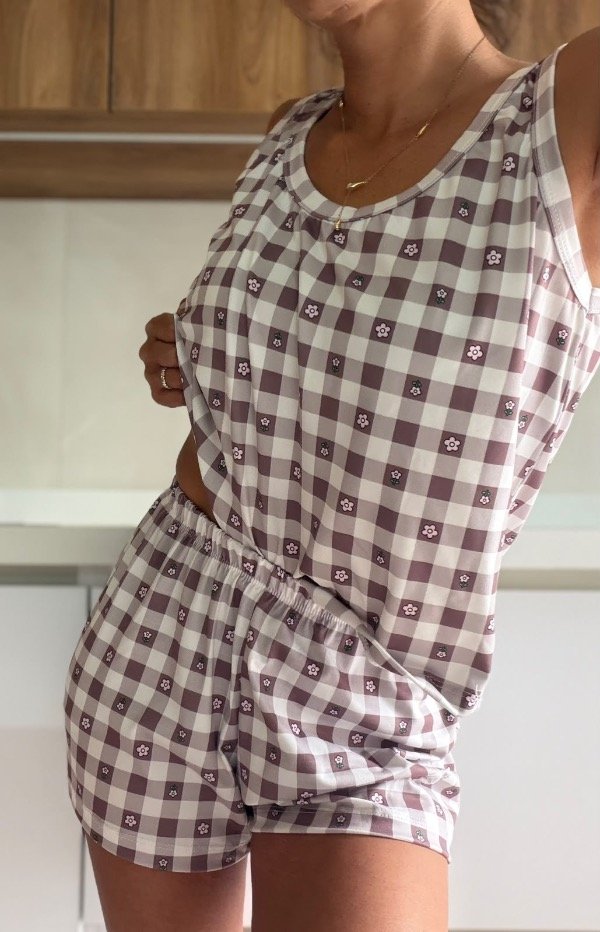 Producto - Pijama corto modal Cuadrille flower -preventa y precio especial- - 2