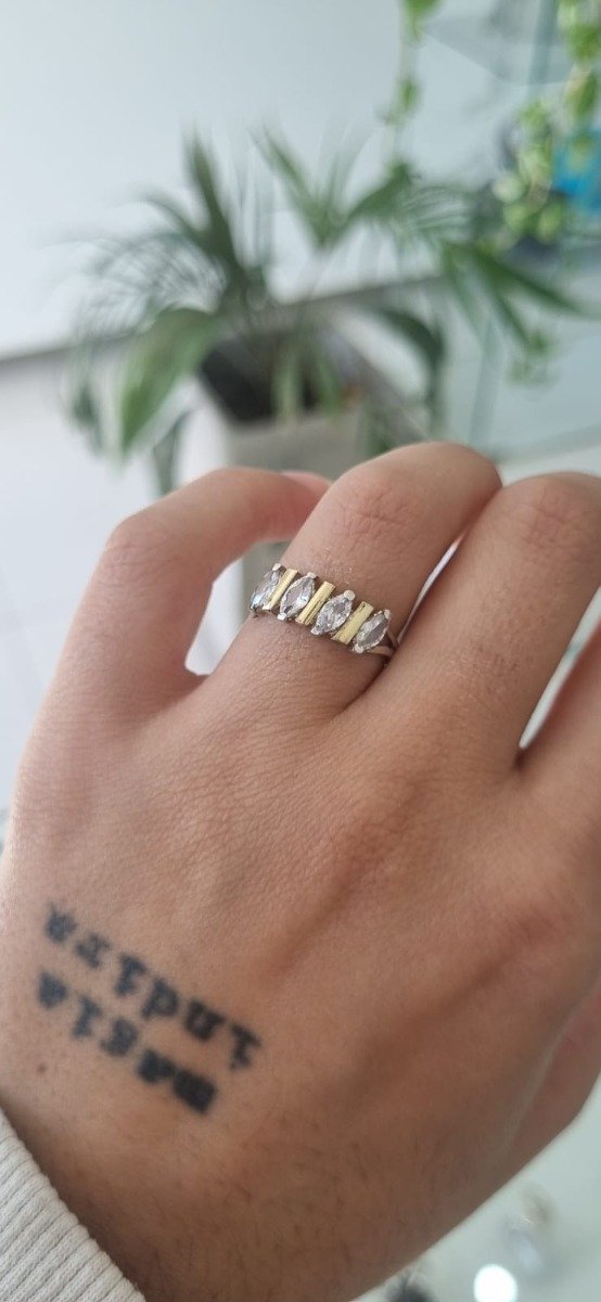 Producto - Anillo Medio sin fin Blanco - 0
