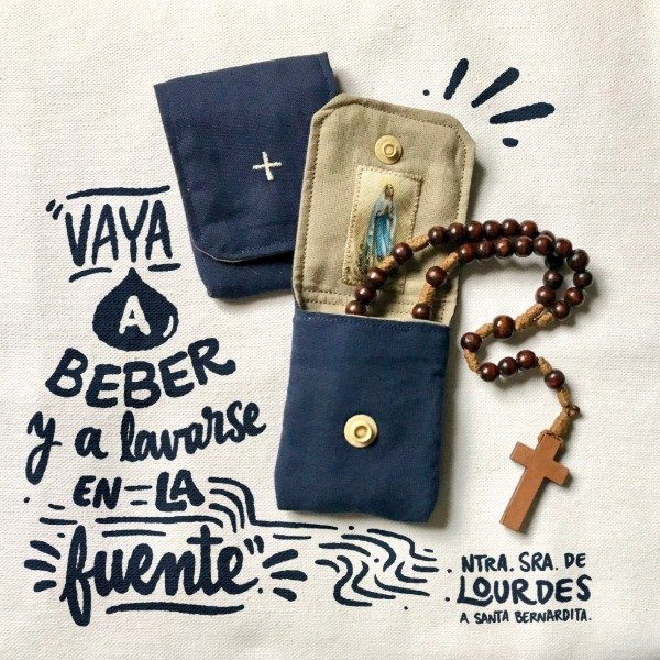 Producto - Oratorio simple con bolsillo de Ntra. Sra. De Lourdes