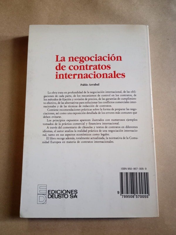 Producto - La negociación de contratos - Pablo Arrabal - Deusto 1993 - 1
