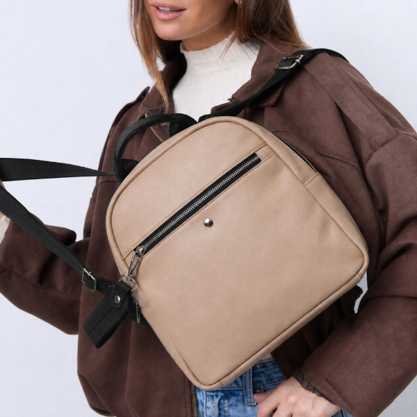 Producto - Mochila Olivia Cuero PU Visón - 0
