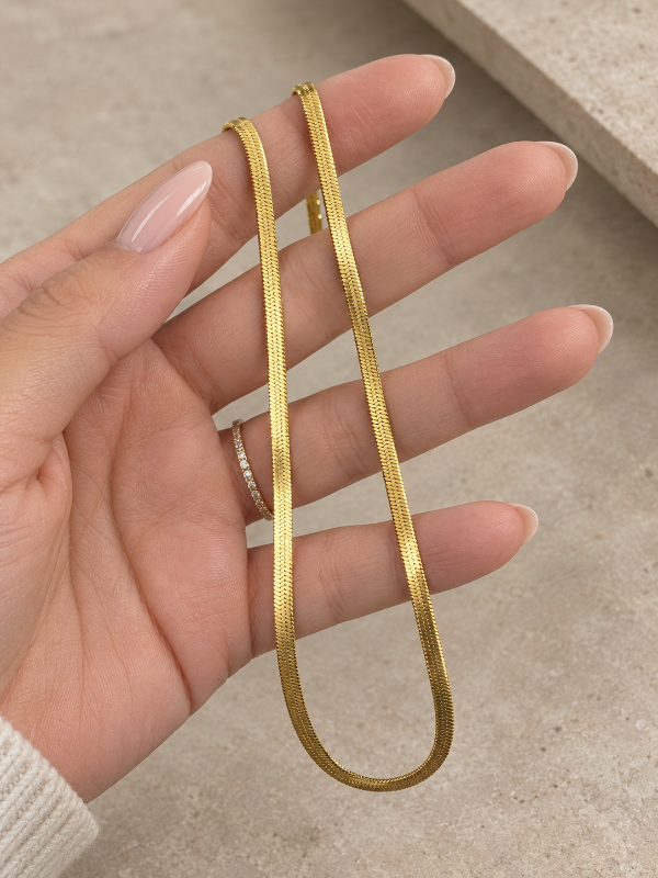 Producto - Collar 002 acero dorado 45,cm
